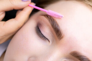 Eyebrow lamination treatment at Vybe Beauty